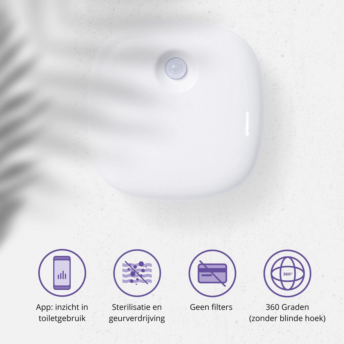 Productfoto 1 van Pettadore Air Insight - Kattenbak Geurverdrijver & Teller - Geurverwijderaar met Actieve zuurstof en ionen - Oplaadbaar - met App