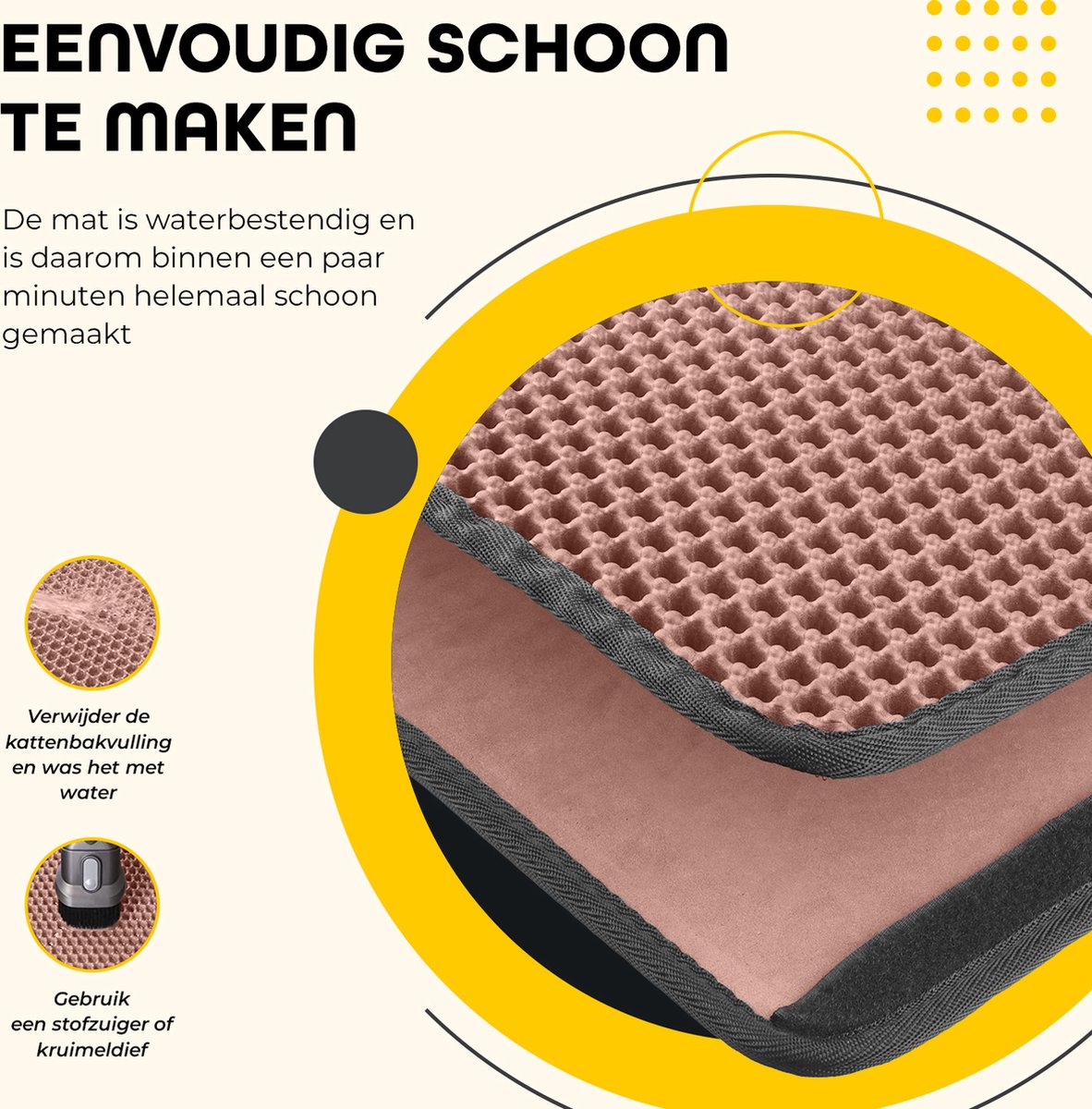 Miniatuur van productfoto 5 van Kattenbakmat Grit Opvanger - Mat voor Kattenbak - Uitloopmat 40 X 50 CM - Kattenmat Schoonloopmat