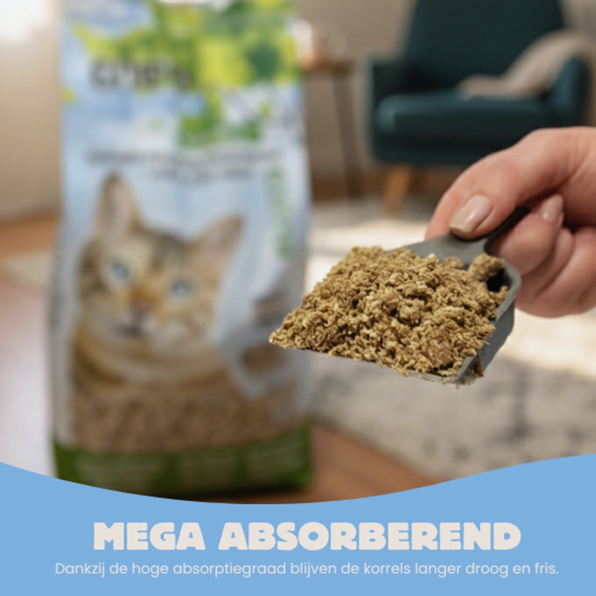 Productfoto 1 van RHRQuality Kattenbakvulling – Bio Houtkorrels 20L – Natuurlijke Kattenbak Vulling – Biologisch Afbreekbaar – Geurabsorberend & Stofvrij – Voor Alle Katten – GFT Geschikt