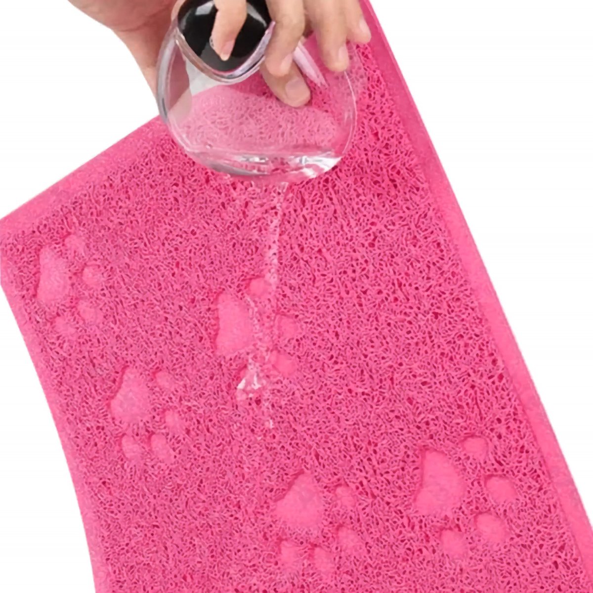 Miniatuur van productfoto 3 van Nobleza Kattenbakmat - Rubber mat voor kattenbak - Roze placemat Voerbak - Maat M 60x40 cm - Rechthoek - Roze