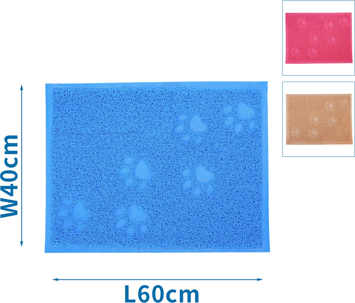 Miniatuur van productfoto 7 van Nobleza Kattenbakmat - Rubber mat voor kattenbak - Roze placemat Voerbak - Maat M 60x40 cm - Rechthoek - Roze