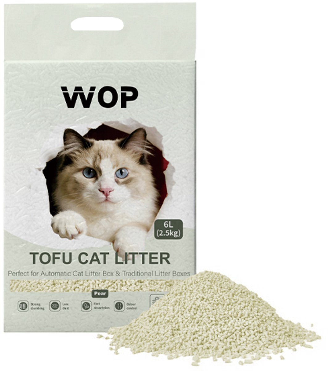 Miniatuur van productfoto 3 van TOFU kattenbakvulling - Peer / Pear - WOP - Kattoilet - 6L - 2.5KG