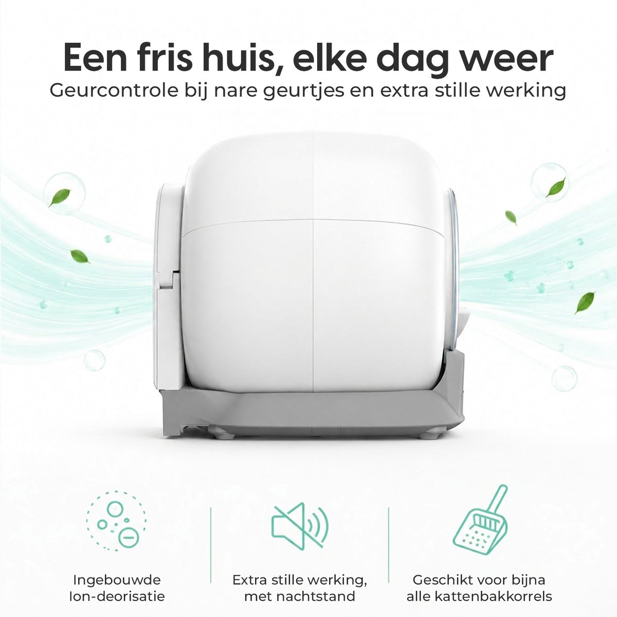 Miniatuur van productfoto 2 van Cellavi VI-B - Automatische kattenbak - Zelfreinigende kattenbak XXL - Voor Grote en Kleine Katten - Bedienen via App - 65L