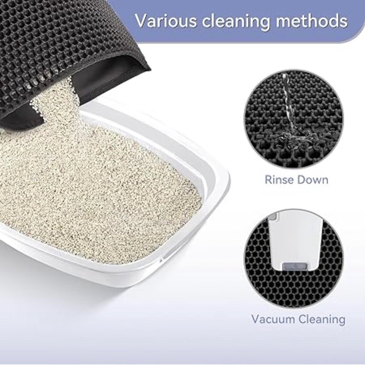 Productfoto 1 van Duurzaam&Mi - Honingraat Kattenbakmat - 45 x 60 cm - dubbellaagse antislip kattenbakmat - waterdicht en urinebestendig - kattenbakmat - kattenbak voor kattenvanger - kattenbak - kattenmat - kattenbakmat