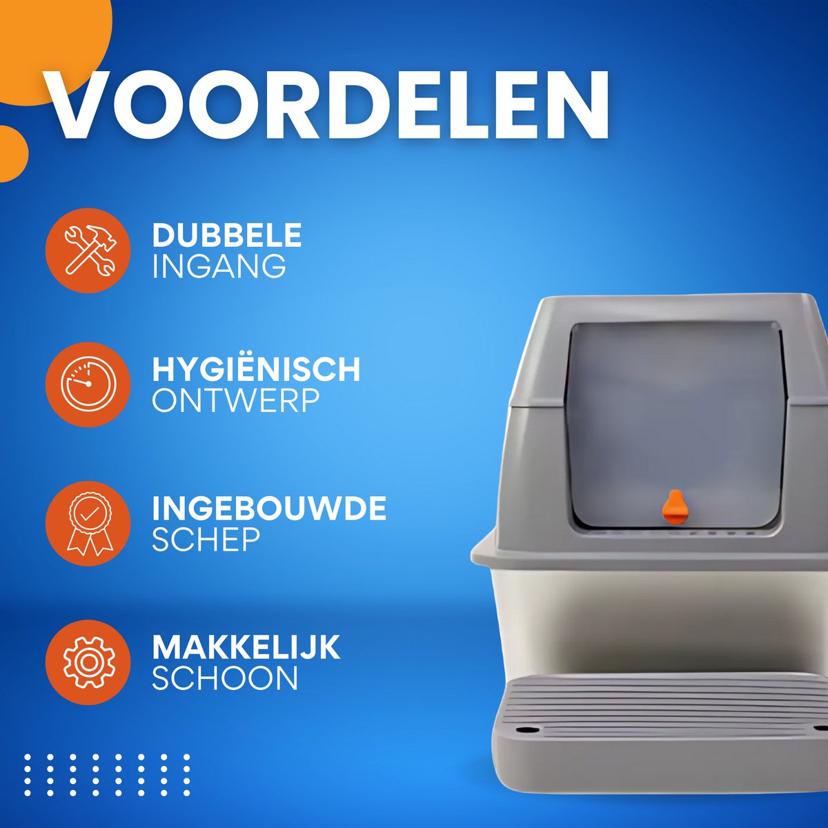 Productfoto 1 van Roestvrijstalen kattenbak - Voor Grote Katten & Binnengebruik - Met Deksel - Metalen kattentoilet
