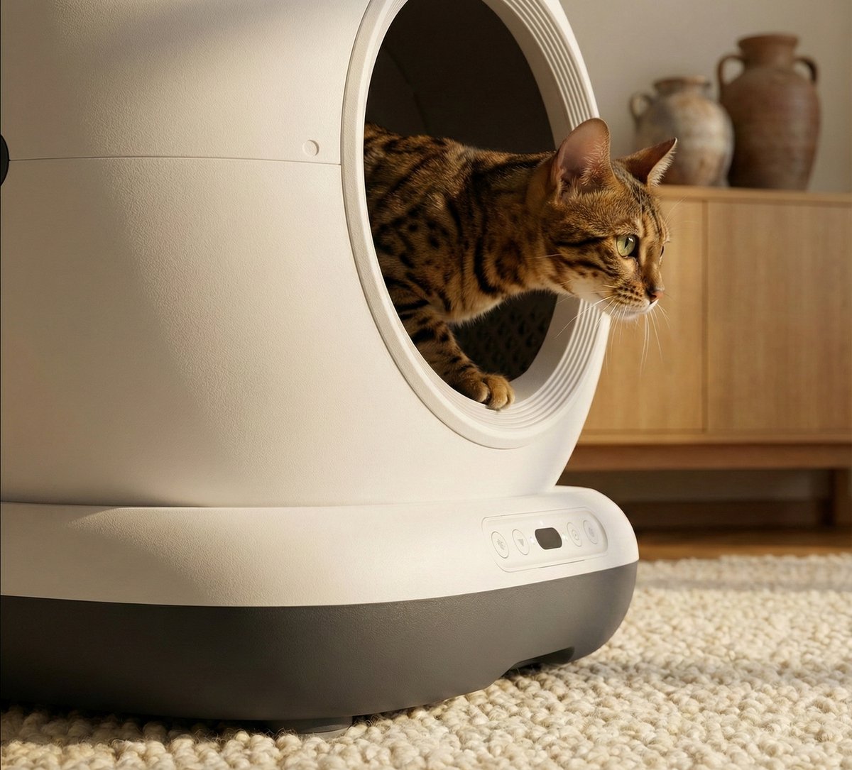 Productfoto 1 van Automatische Kattenbak - Zelfreinigende Kattenbak - Inclusief App - Met kattenbakmat en 8 rollen opvangzakjes - Zedar