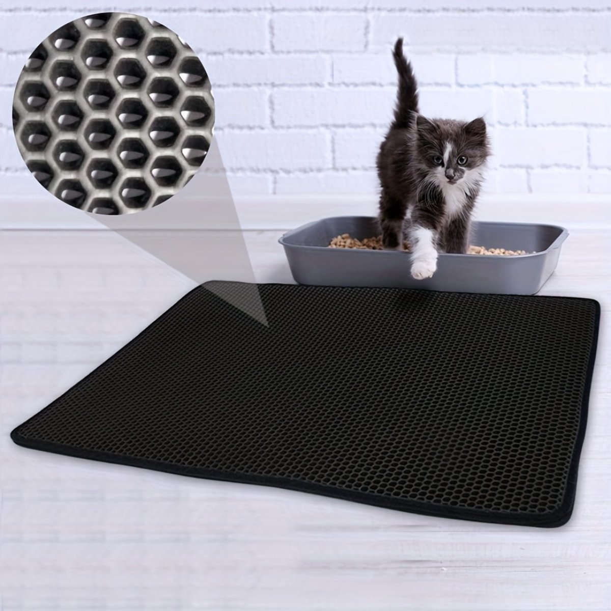 Productfoto 1 van Nivard Kattenbak Mat - Katten Mat - Grit Opvanger - Schoonloopmat Kattenbak - Kattenbak Uitloopmat - Kattenbak Matje - Cat Litter Mat - Wasbaar - Khaki - 40x50cm