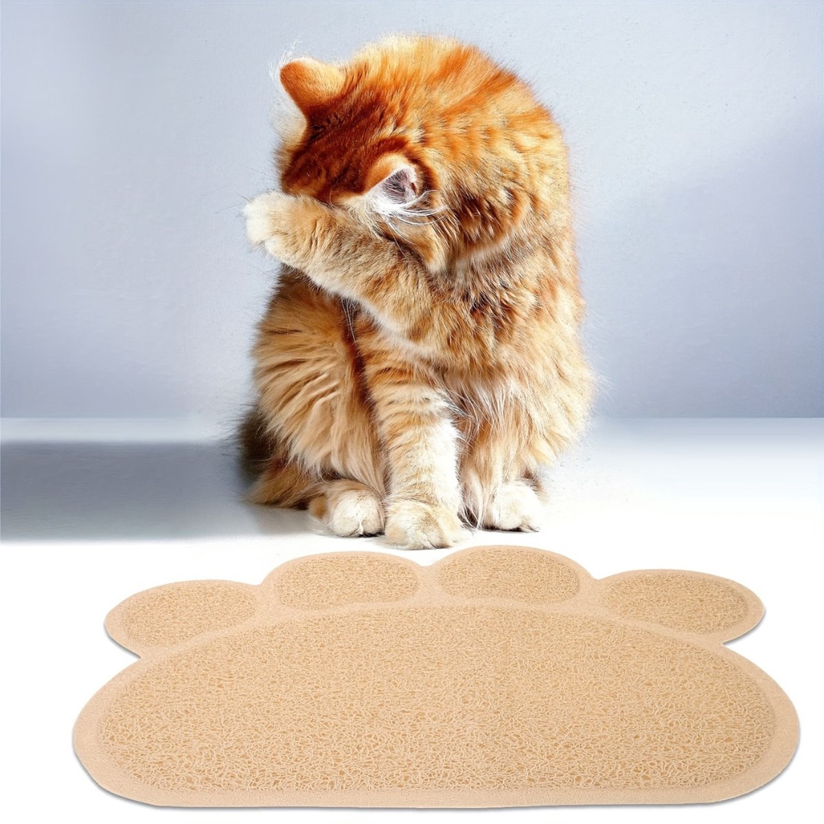 Miniatuur van productfoto 2 van Livano Kattenbak Mat - Katten Mat - Grit Opvanger - Schoonloopmat Kattenbak - Kattenbak Uitloopmat - Kattenbak Matje - Cat Litter Mat - Kattengrit - Beige - Maat S