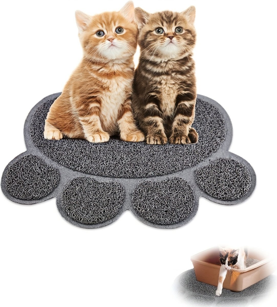 Miniatuur van productfoto 3 van Livano Kattenbak Mat - Katten Mat - Grit Opvanger - Schoonloopmat Kattenbak - Kattenbak Uitloopmat - Kattenbak Matje - Cat Litter Mat - Kattengrit - Beige - Maat S