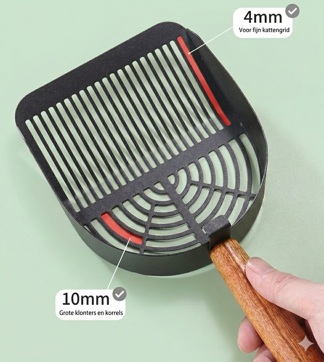Productfoto 1 van Schep voor kattenbak - Kattenbakschepje - Poepschepje - Zwart RVS