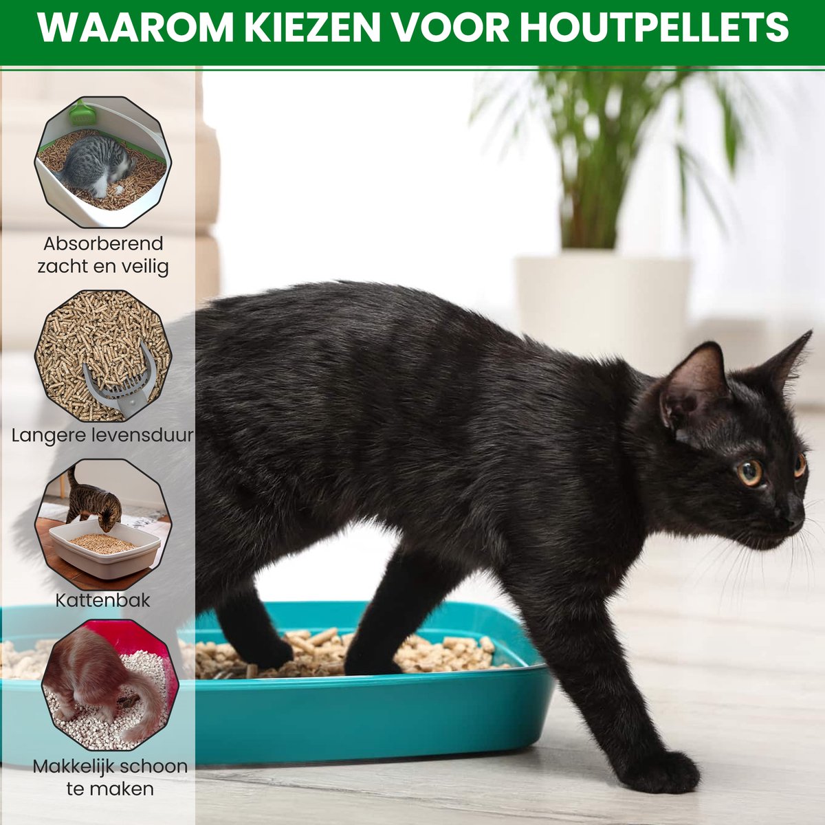 Miniatuur van productfoto 5 van Ustratics Houtkorrel Kattenbakvulling 1 x 10KG (20L) - Biologisch afbreekbare houtkorrels - 100% Natuurlijk