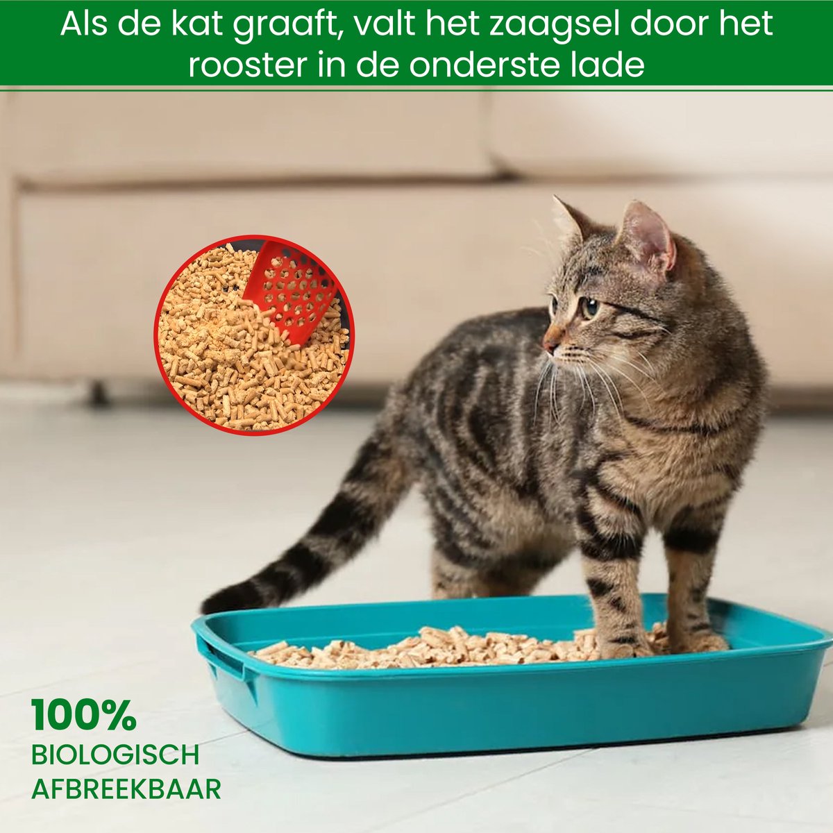 Miniatuur van productfoto 6 van Ustratics Houtkorrel Kattenbakvulling 1 x 10KG (20L) - Biologisch afbreekbare houtkorrels - 100% Natuurlijk