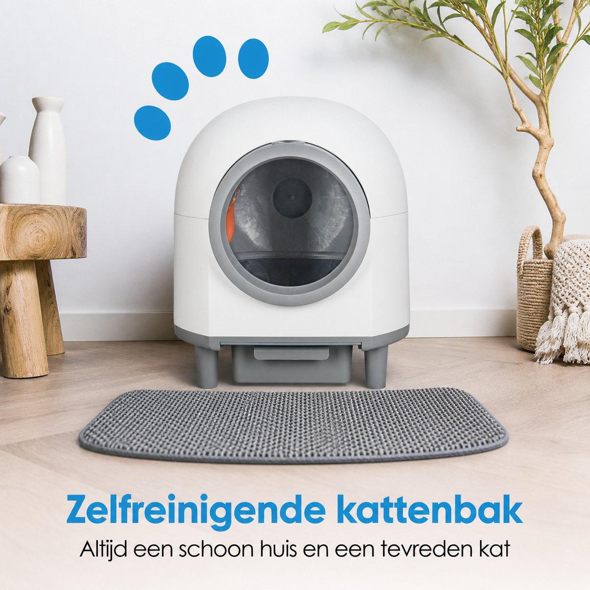 Productfoto 1 van Purloo Automatische Kattenbak 65L XXL - Zelfreinigend + 100 Zakjes en Grindmat
