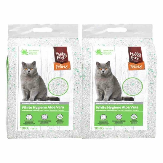 Productfoto 1 van HobbyFirst Feline White Hygiëne Aloe Vera - 2 x 12 liter - Voordeelverpakking