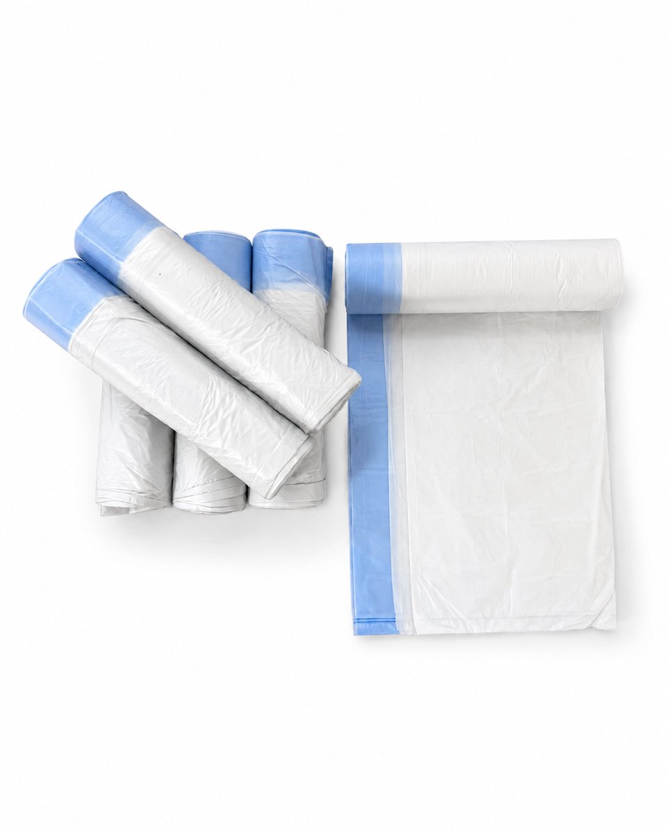 Productfoto 1 van ZoeZo Kattenbakzakken 6 Rollen - 90 Zakken - 45x50 cm - Automatische Kattenbakzakken met Trekkoord - Voor Zelfreinigende Kattenbak