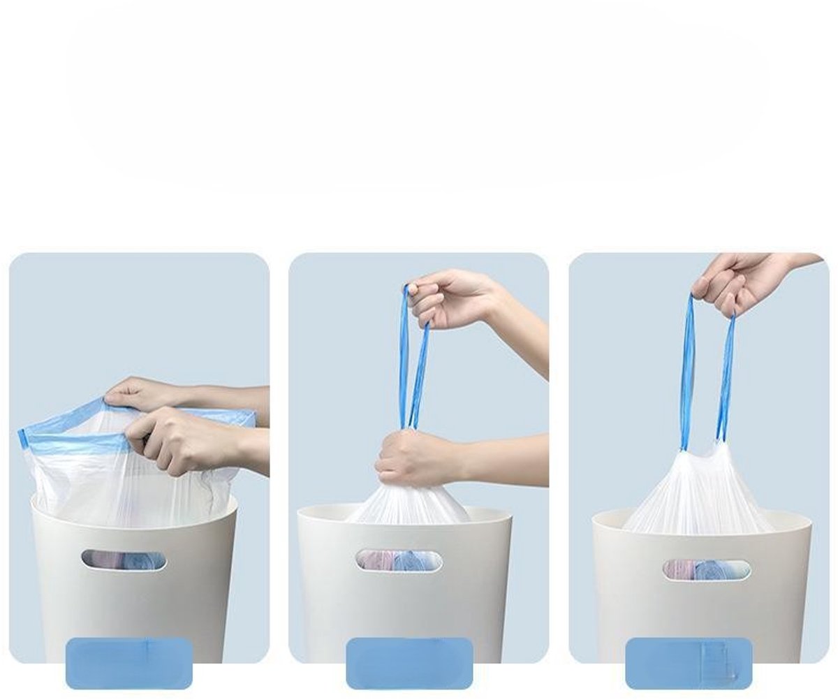 Productfoto 1 van 6 Rollen Kattenbak zakken - 15 Stuks per rol - 45×50CM - Kattenbak afvalzakjes - Met trekband - Automatische kattenbakzakken - LOUZIR