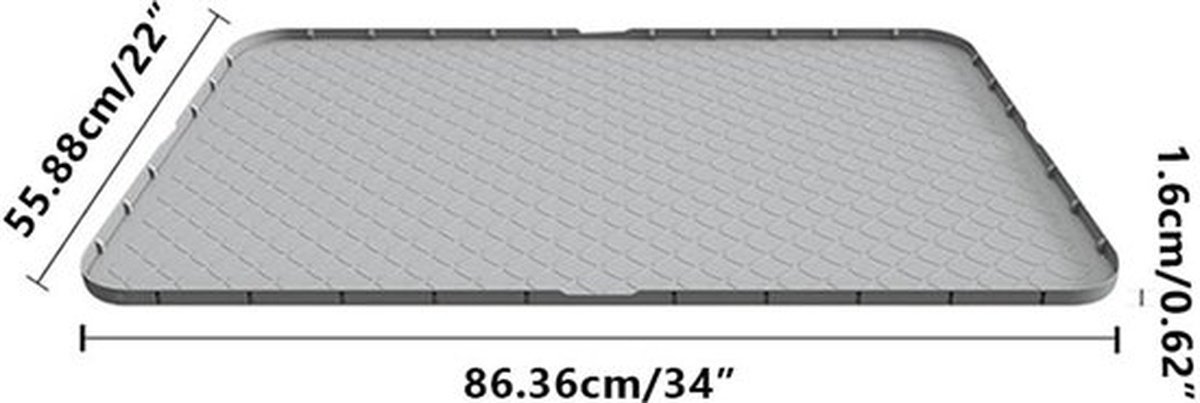 Productfoto 1 van Grote siliconen kattenbakmat 88 × 56 cm - Lekvrije mat voor de kattenbak - Waterdicht, antislip, gemakkelijk schoon te maken - Katvriendelijk ontwerp, geschikt voor voerbakken en kattenbakken - Zwart