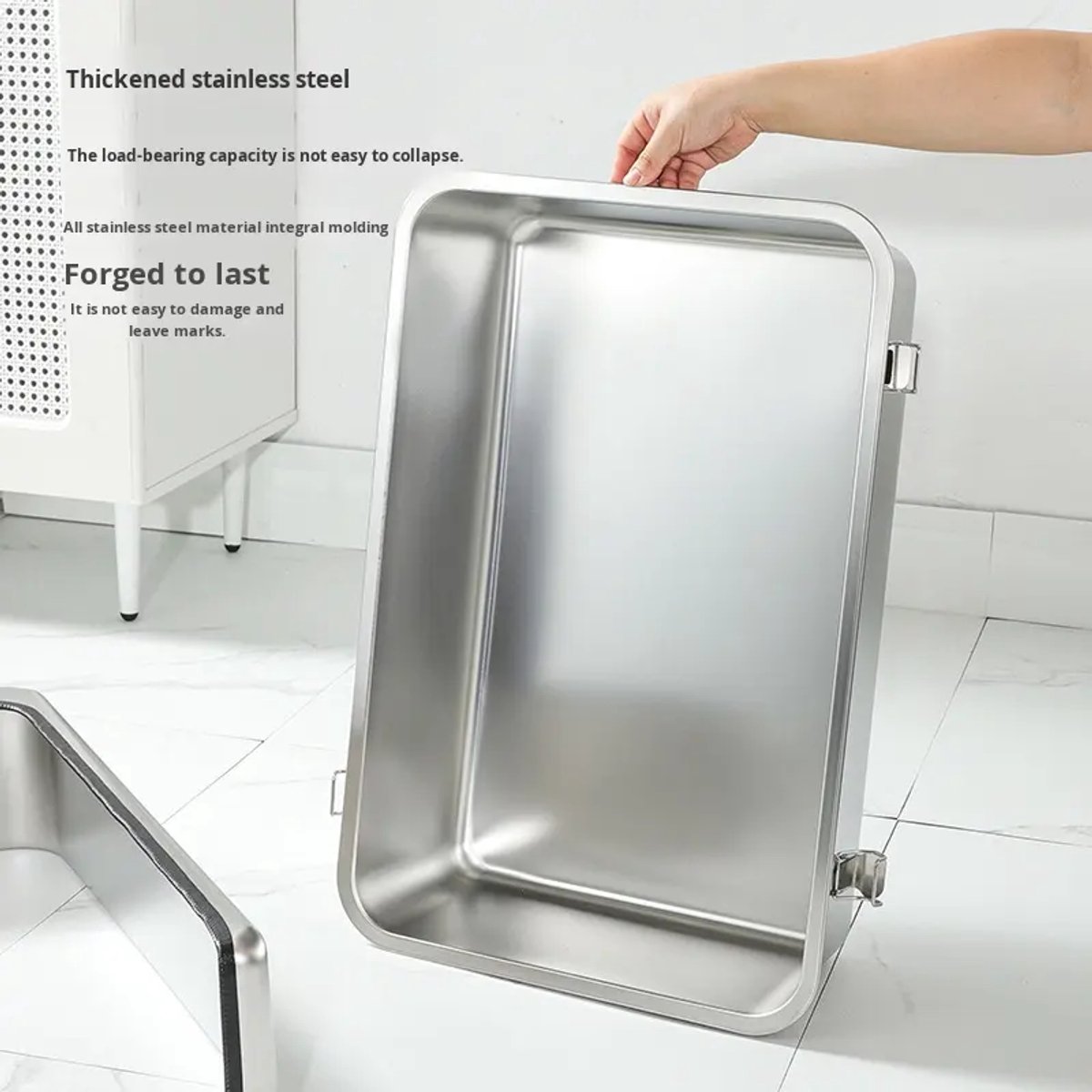 Miniatuur van productfoto 4 van GYW Steel Litter Box- Kattenbak - Vol roestvrij staal - Hop in - Anti-Slip Pads