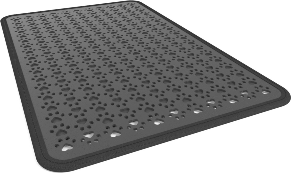 Productfoto 1 van Kattenbakmat | 60 x 38 cm | Uitloopmat Kat | Kattenmat| Kattenbakvulling | Opvang ruimte | Grit opvanger | Waterdicht | Eco friendly | Antraciet