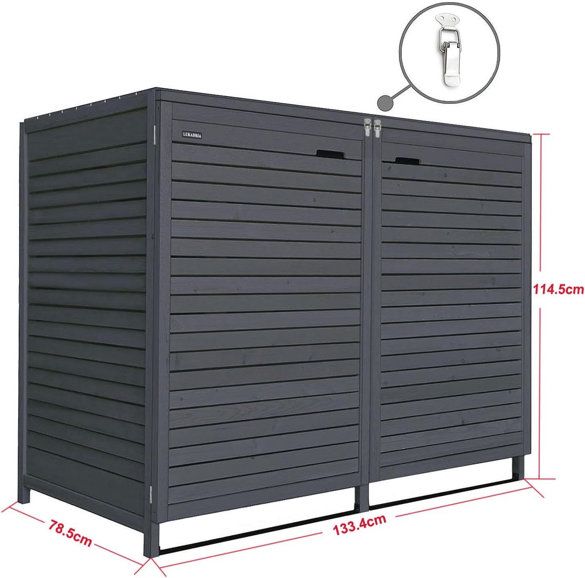 Productfoto 1 van Afvalcontainerbox - Vuilnisbak ombouw - Tuin Opbergen - Voorgemonteerd - 240 liter - Antraciet