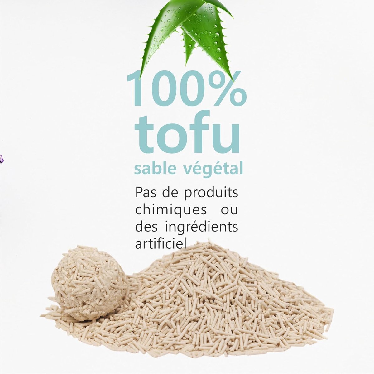 Miniatuur van productfoto 2 van Kattenbakvulling Tofu - Plantaardig Zand - Hygiënisch Huis - Stofarm en Snel Klontend - 6 l/25 kg - Natuurlijk
