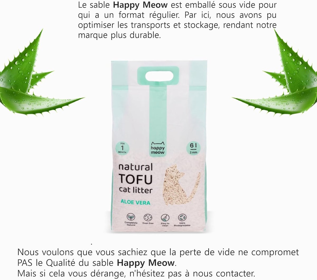 Miniatuur van productfoto 5 van Kattenbakvulling Tofu - Plantaardig Zand - Hygiënisch Huis - Stofarm en Snel Klontend - 6 l/25 kg - Natuurlijk