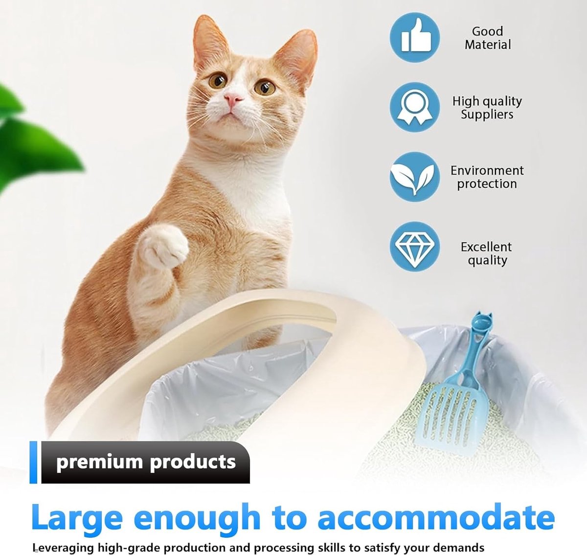 Miniatuur van productfoto 2 van Kattentoiletzakken - Blauw - Voor zelfreinigende kattenbakken - Krasbestendig - Voor Katten