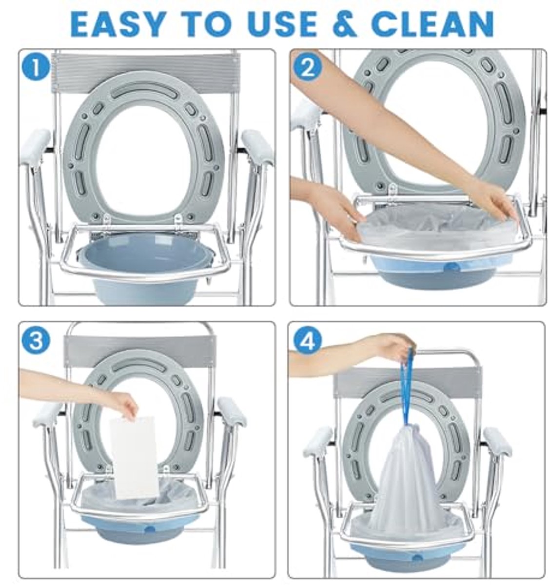 Miniatuur van productfoto 6 van Wegwerp Toiletzakken - Draagbare Toilet Hulpmiddelen - Hygiënisch Afval Beheer - Met Trekkoord - 20 Stuks - Niet Van Toepassing
