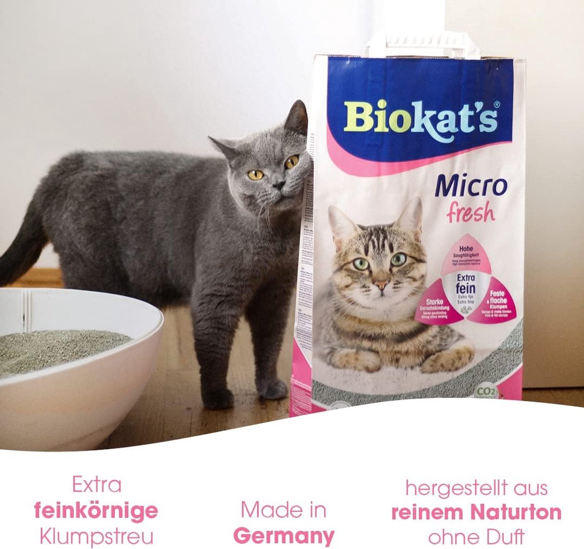 Miniatuur van productfoto 3 van Kattenbakvulling Klontvormend - Fijne Korrel - Geur Neutraliseren - Extra Fijne Korrel - 14 Liter - Natuurlijk