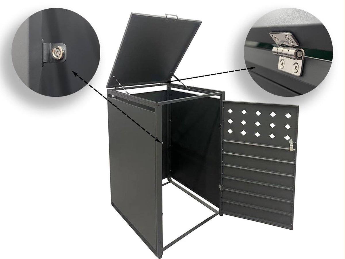 Productfoto 1 van Container Ombouw - Kliko Kast - Afval Netjes Houden - Metalen Weerbestendig - 116 x 68 x 80 cm