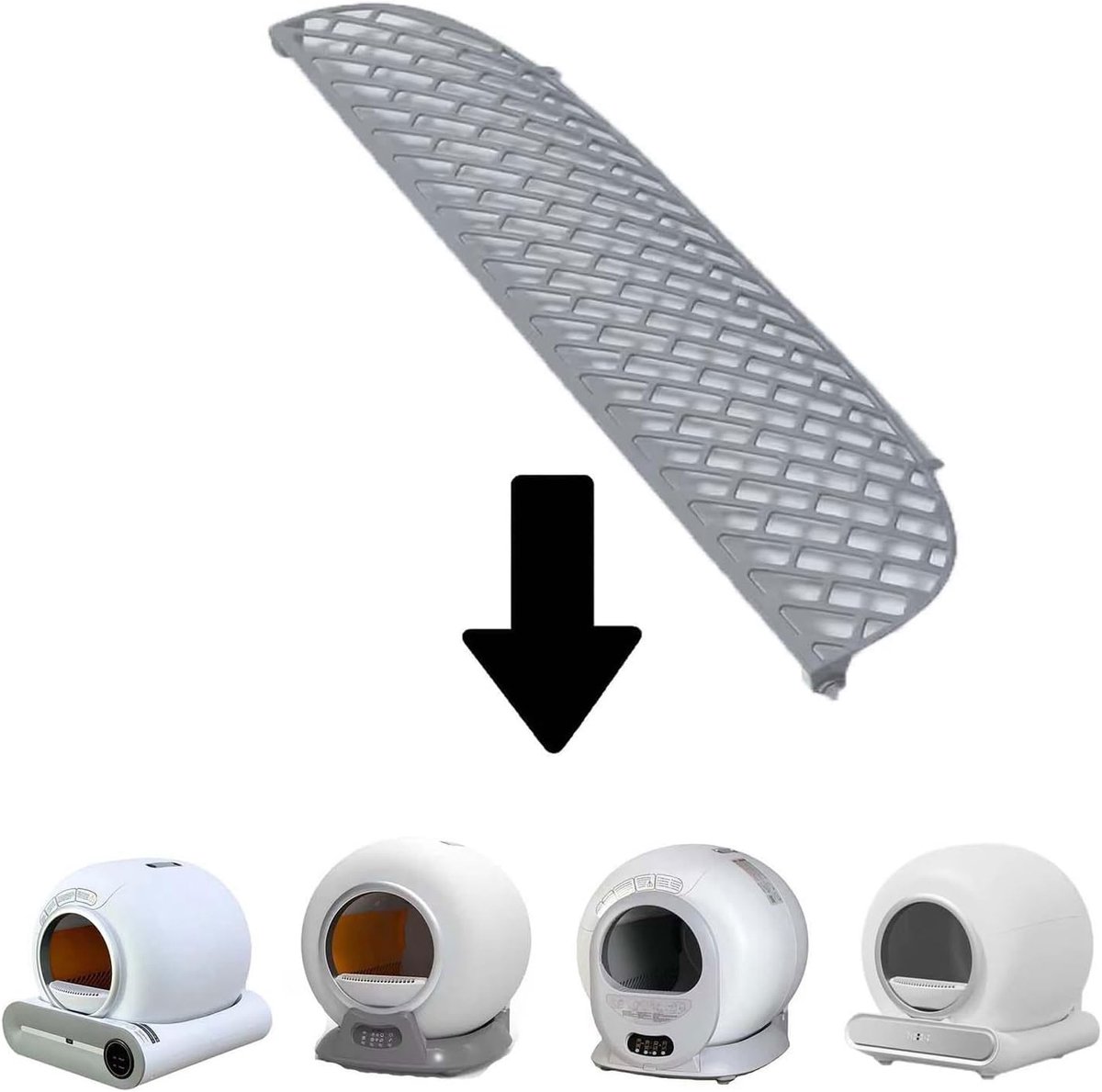 Miniatuur van productfoto 2 van Kattenbak Stap Pad - Vervangend Onderdeel - Gemakkelijk Instappen - Anti-slip Ontwerp - ABS Materiaal - Zwart