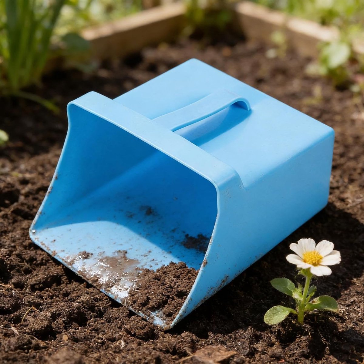 Miniatuur van productfoto 2 van Voederschep Gesloten Emmer - Scheplepel Dierenvuil - Voer Overbrengen - Ergonomische Handgreep - 4 Liter - Blauw
