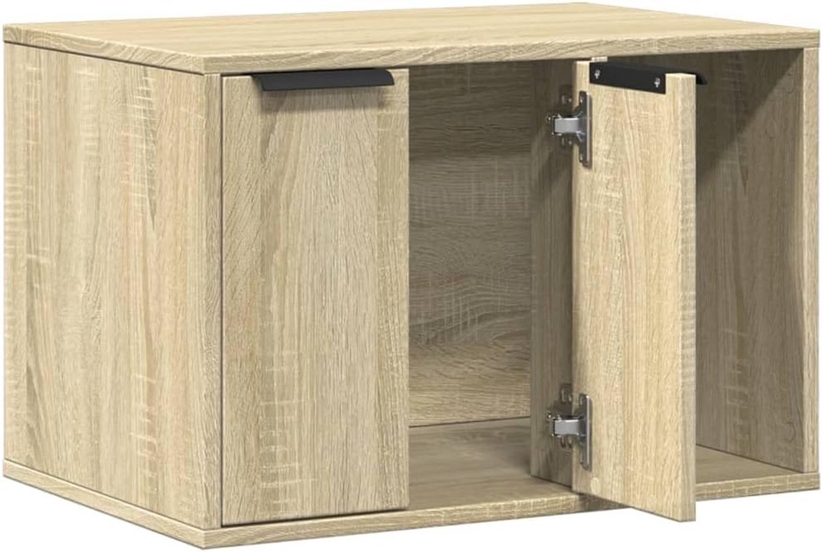 Miniatuur van productfoto 6 van Kattenbak Meubel - Kattenhuisje Opslag - Kattenbak Verbergen - Stijlvol Meubel - 60 x 40 x 40 cm - Sonoma Oak