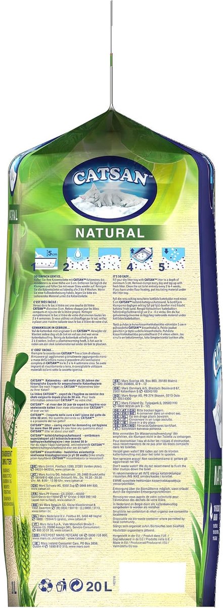 Miniatuur van productfoto 3 van Kattenbakvulling Klontvormend - Houtkorrels - Kattenbak Onderhoud - 100% Biologisch Afbreekbaar - 20 Liter - Natuurlijk