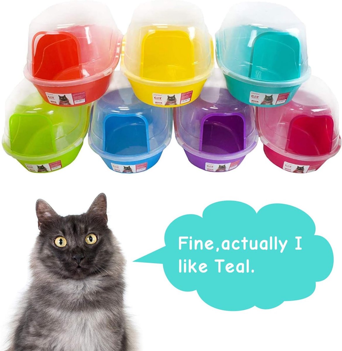 Miniatuur van productfoto 5 van Kattenbak XXL - Toiletbak Jumbo - Kattenbak Gebruik - Hoge anti-lekkage rand - 63 x 49 x 42 cm - Grijs