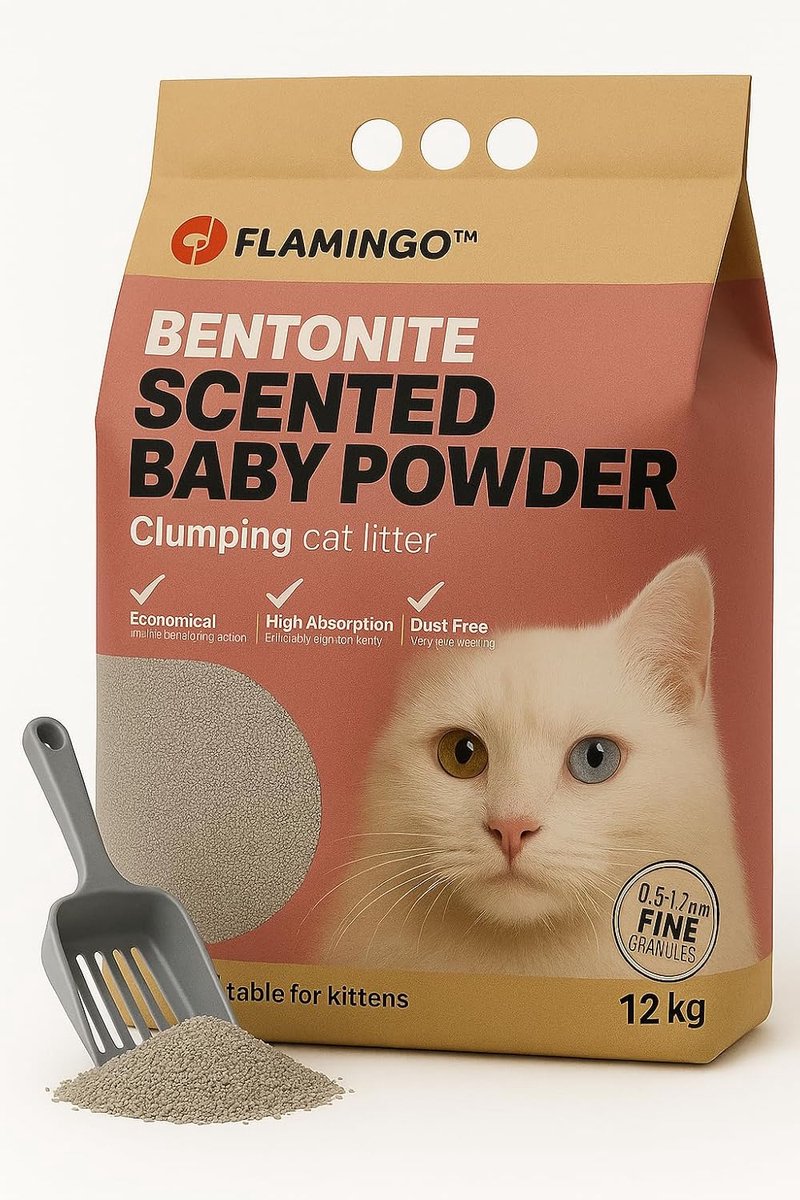 Productfoto 1 van Kattenbakvulling Klontvormend - Kattenzand Baby Powder - Geur Neutraliseren - Met Blauwe Zeoliet - 12 kg - Blauw