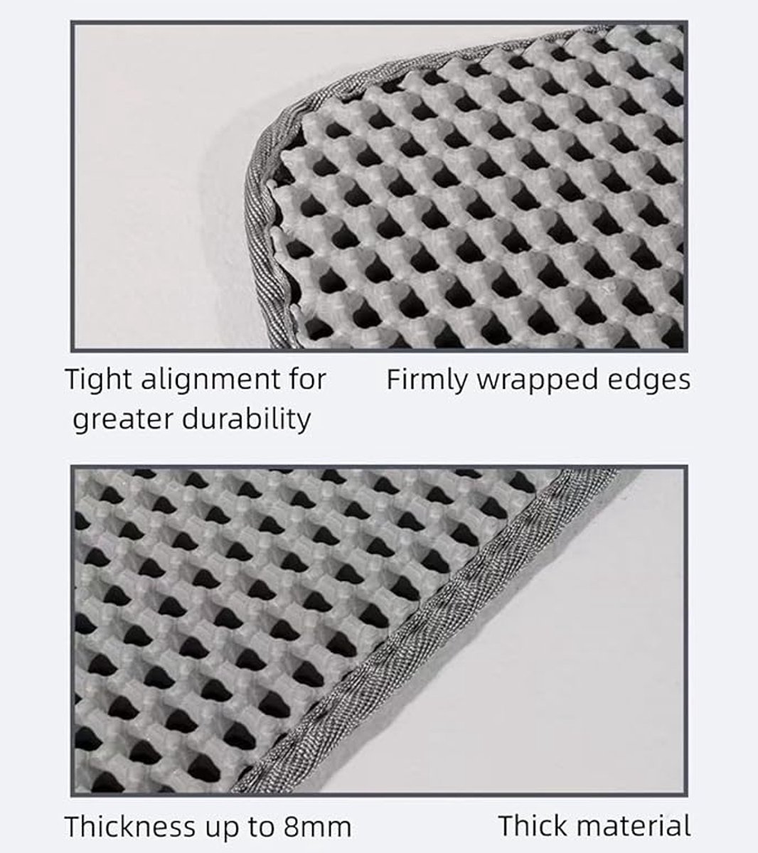 Productfoto 1 van Kattenbakmat - Grit Opvanger - 40 x 50 cm - Waterdicht - Dubbele laag - Honingraatstructuur - Placemat Kat - Schoonloopmat Kattenbak - Kattenbak Accessoires - Uitloopmat - Katten Mat - Grijs