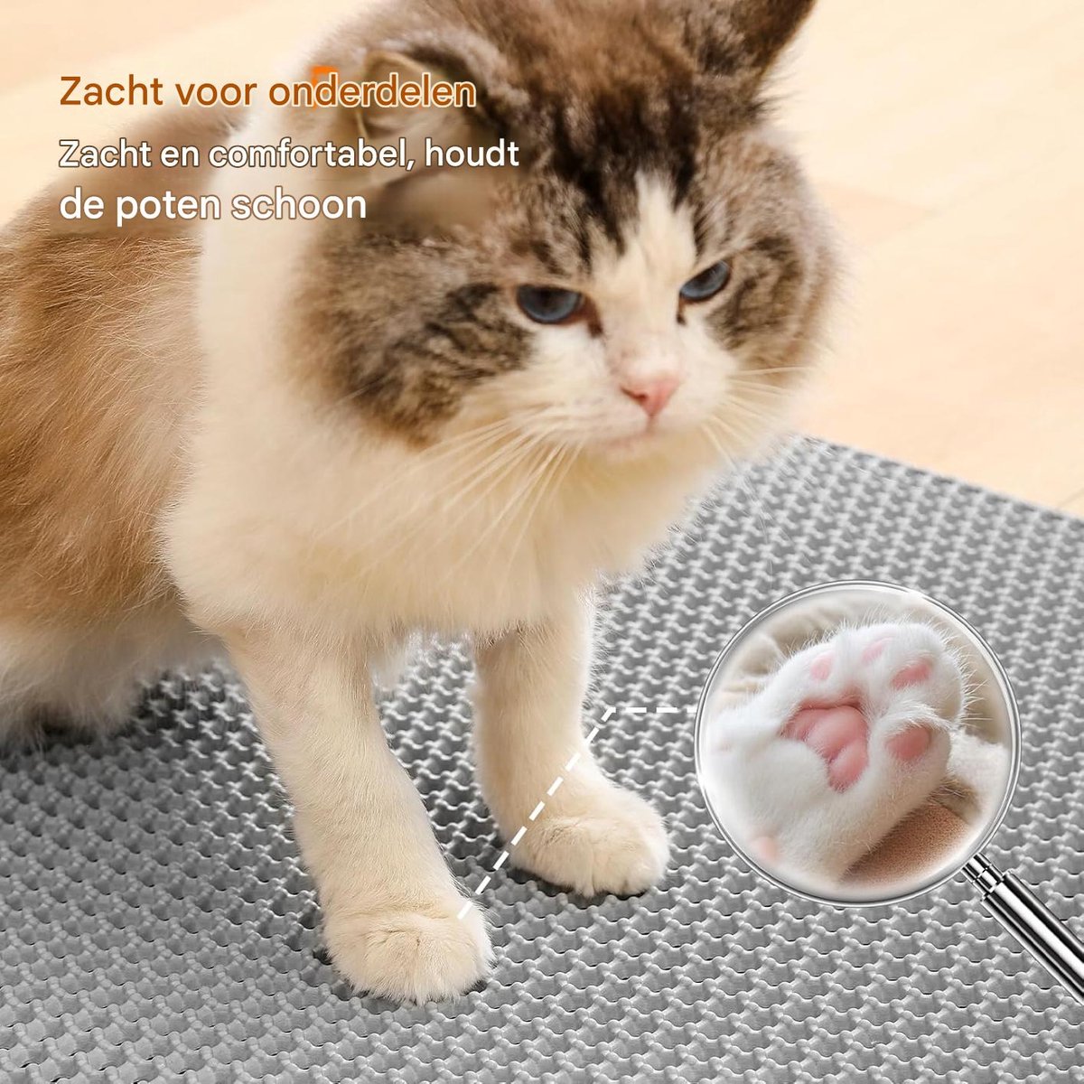 Productfoto 1 van Kattenbakmat - Waterdicht - 45 x 60 cm - Dubbele Laag Honingraatstructuur - Schoonloopmat- Grijs