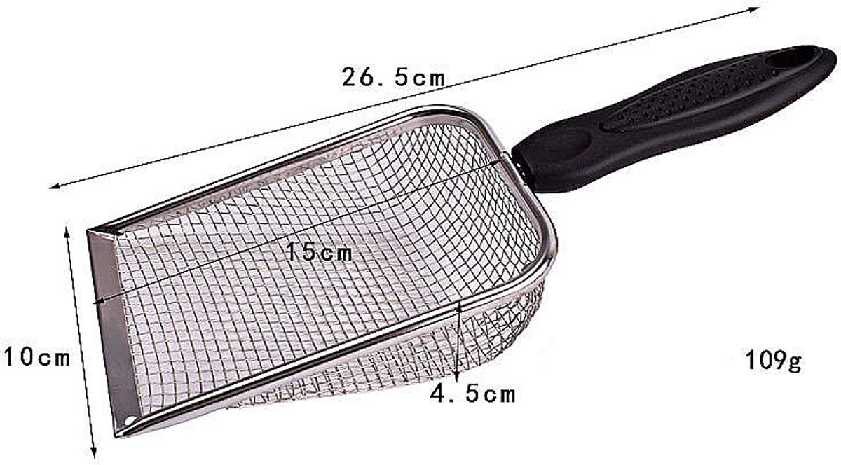 Productfoto 1 van Kattenbakschep- Metalen kattenbakschep -Poepschepje -Gemakkelijk voor huisdieren schoon te maken-Huisdier schoonmaak tool-Rvs -Lekgat 3 Mm -Reinigingsgereedschap- Voor Huisdieren, Katten En Honden