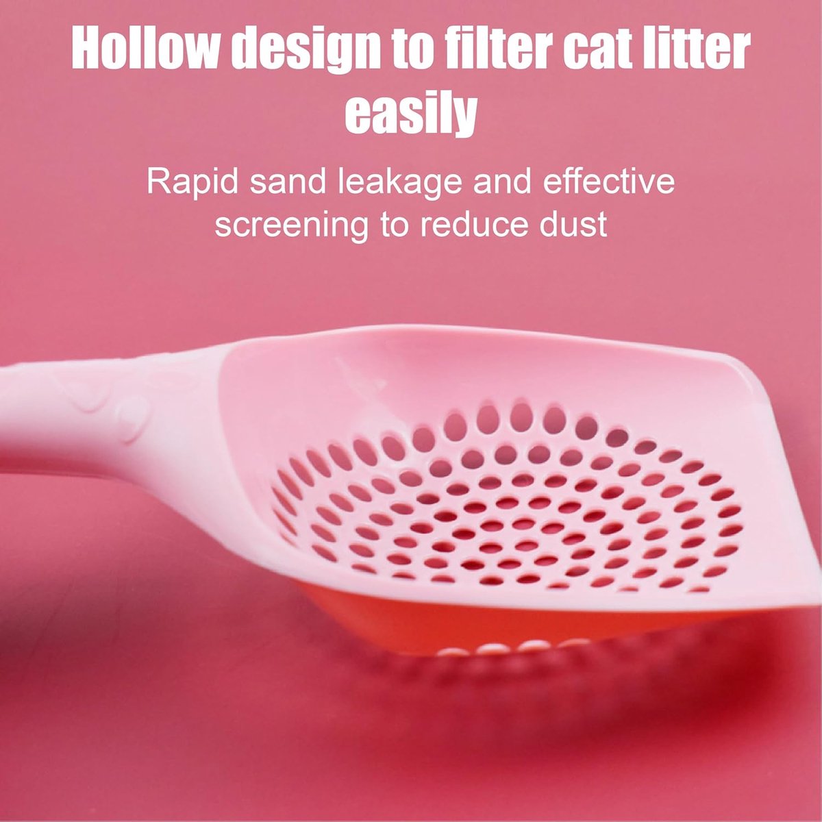 Productfoto 1 van Kattenbak Schepje - Poep Schep - 25cm - Kleine Gaten - Roze